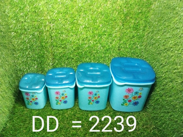 2239 Container Set For Kitchen Storage Airtight & Food Grade Plastic (Pack of 4) (3000ml,2000ml,1500ml,500ml)