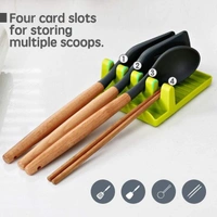 2417 4 Slots Cooking Utensil Heat Resistant Cooking Spatula Holder (Gray Color)