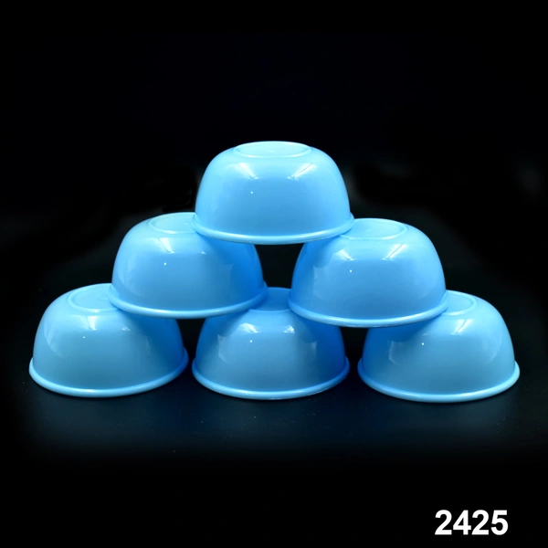 2425 Small Plastic Bowl Set, Microwave Safe Unbreakable, Set of 6 (Mix Color)