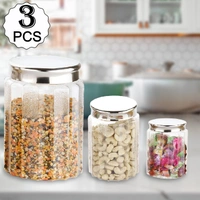 2456  jar Container Coming with Metal Air Tight and Rust Proof Cap (Set of 3)