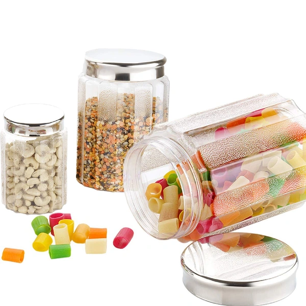 2456  jar Container Coming with Metal Air Tight and Rust Proof Cap (Set of 3)