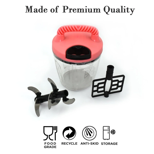 2714 2 in 1 Handy Chopper 1000 ML used widely in all kinds of household kitchen purposes for cutting and chopping of types of vegetables and fruits etc.