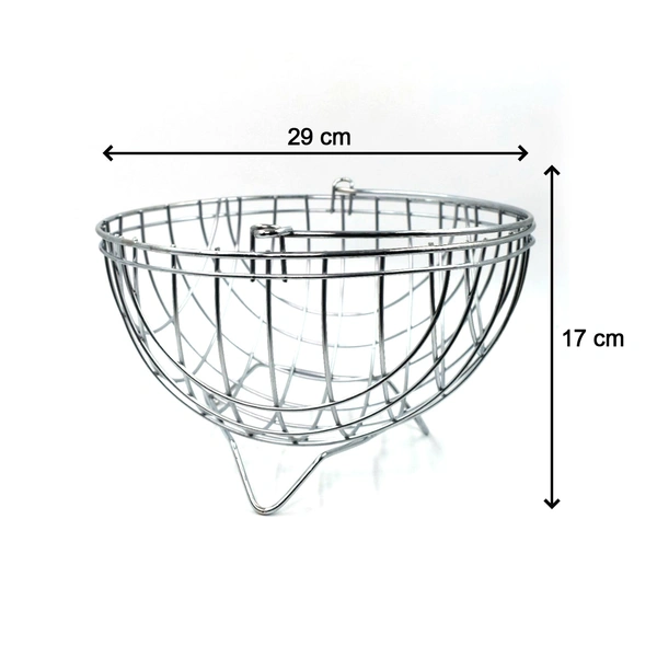 2742 SS Round Fruit Basket used for holding fruits as a decorative and using purposes in all kinds of official and household places etc.