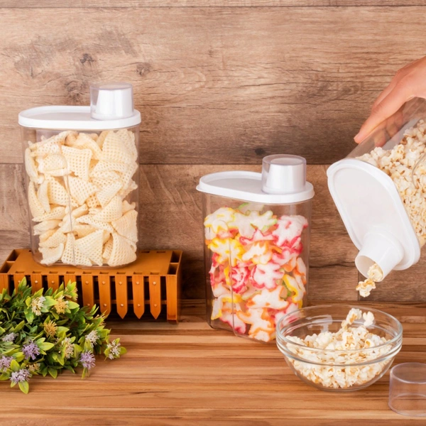 2760 3 Pc Cereal Dispenser 750 ML For Storing And Serving Of Cereal And All Stuffs.