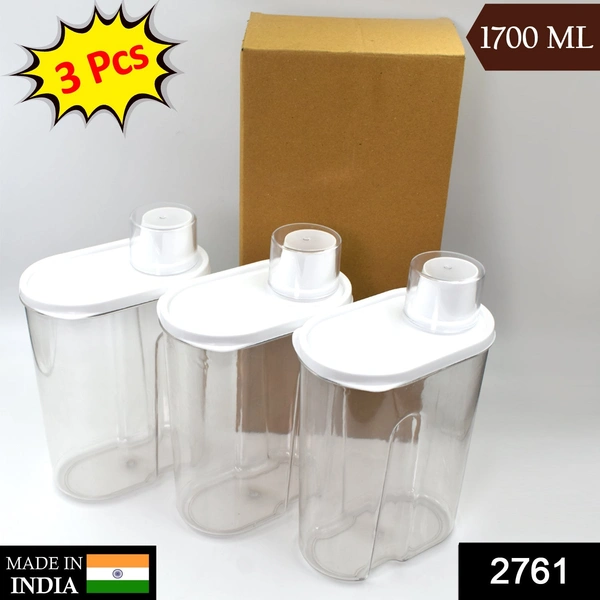 2761 3 Pc Cereal Dispenser 1700 ML For Storing And Serving Of Cereal And All Stuffs.