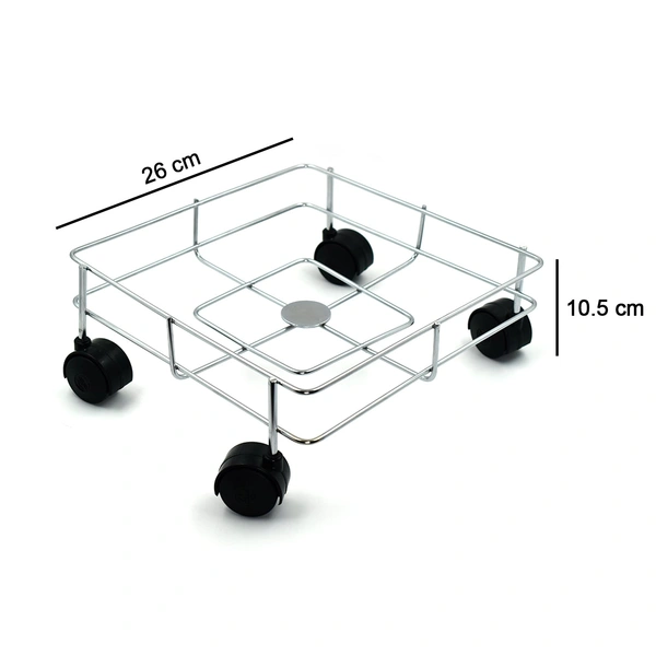 2787 Stainless steel Square Oil Stand For Carrying Oil Bottles And Jars Easily Without Any Problem.