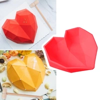 3258 Flexible Silicone 3D Diamond Heart Shape Pinata Chocolate Cake Mold