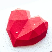 3258 Flexible Silicone 3D Diamond Heart Shape Pinata Chocolate Cake Mold