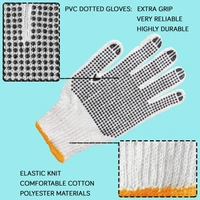 4611 Unisex Knitted/Sewing Cotton Plain Hand Gloves Raw White