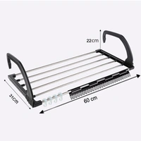 4649 Adjustable Folding Clothes Steel Drying Racks Hanger Shelf