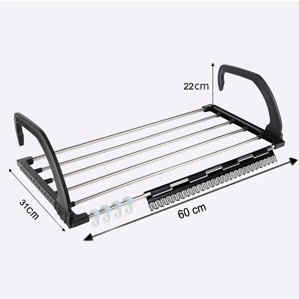 4649 Adjustable Folding Clothes Steel Drying Racks Hanger Shelf