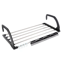 4649 Adjustable Folding Clothes Steel Drying Racks Hanger Shelf