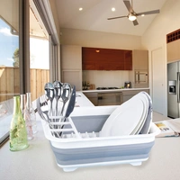 4668 Silicone Plastic Folding Collapsible Durable Kitchen Sink Dish Rack
