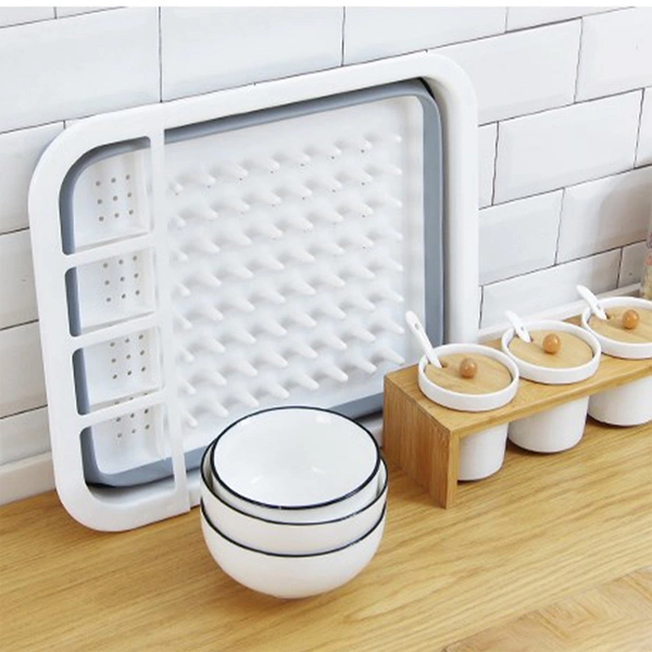 4668 Silicone Plastic Folding Collapsible Durable Kitchen Sink Dish Rack