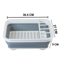 4668 Silicone Plastic Folding Collapsible Durable Kitchen Sink Dish Rack