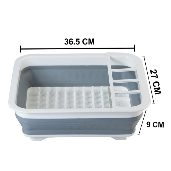 4668 Silicone Plastic Folding Collapsible Durable Kitchen Sink Dish Rack