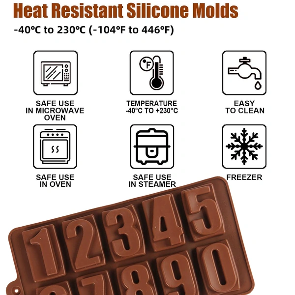 4735 Silicone Number Shape Chocolate Mould for Birthday Cake Decoration (1Pc Only)
