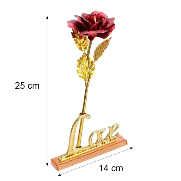 4809 24k Gold Rose,Gold Foil Plated Rose with LOVE Stand and Gift Box for Anniversary,Birthday,Wedding,Thanks giving