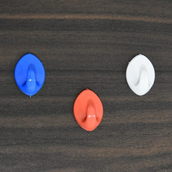 4842 12Pc Plastic Adhesive Hooks For Placing On Wall Surfaces In Order To Hang Various Stuffs And Items.