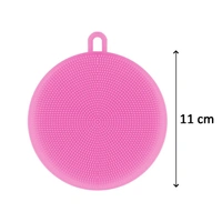 6078 Silicone Dish Scrubber Sponge Mildew Free, Non Stick (Mix Color)