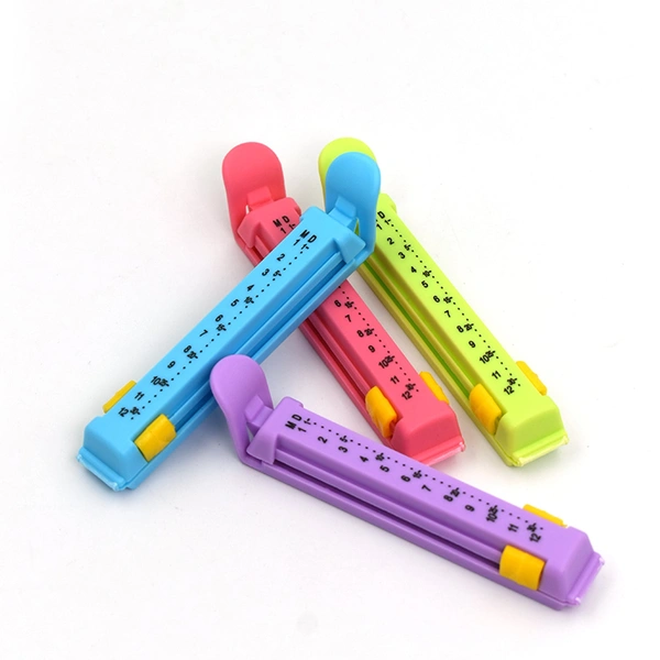 6173 Small Multipurpose Food Snack Plastic Bag Clip Sealer/Packet Sealer Clamps/Manual Vacuum Bag Sealer/Food Pouch Clip/Bag Zipper/Food Clips Sealer for Home Kitchen, Set of 4 (Multicolor)