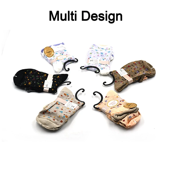 7344 Women s Crew Socks With fresh little flowers Printed ,high quality socks (Pack Of 20Pair)