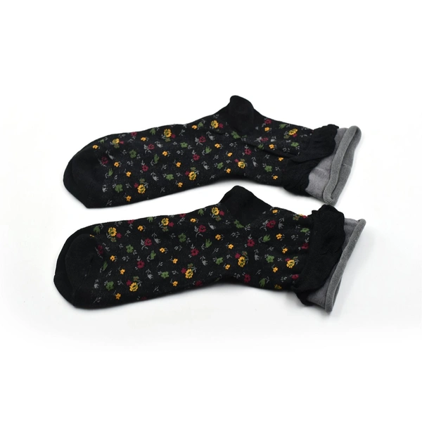 7344 Women s Crew Socks With fresh little flowers Printed ,high quality socks (Pack Of 20Pair)