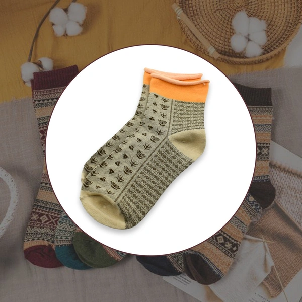 7356 Socks Breathable Thickened Classic Simple Soft Skin Friendly (1Pair)
