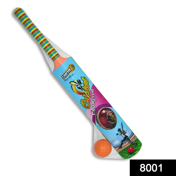 8001 Plastic Cricket Bat and Ball Toy for Kids, Bat Ball Set for Boys and Girls