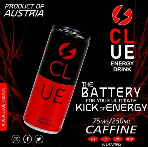 CLUE Energy Drink (250Ml) [1 Box = 24 Cans]