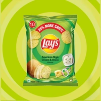 Lays American Style/Green (MRP.:10) Pack Of 10