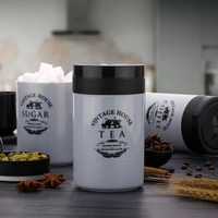 Accurate Seal Tea Sugar Coffee Container - 3 Pcs Plastic Damru Shaped Tea, Coffee, Sugar Canisters Jar, New Airtight Food Seal Containers for Salt, Dry Fruit, Grocery Multicolor - 3 Pc