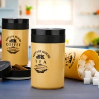 Accurate Seal Tea Sugar Coffee Container - 3 Pcs Plastic Damru Shaped Tea, Coffee, Sugar Canisters Jar, New Airtight Food Seal Containers for Salt, Dry Fruit, Grocery Multicolor - 3 Pc