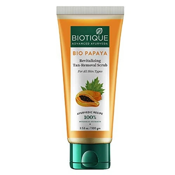 BIOTIQUE PAPAYA REVITALIZING TAN REMOVAL SCRUB  - 100GM