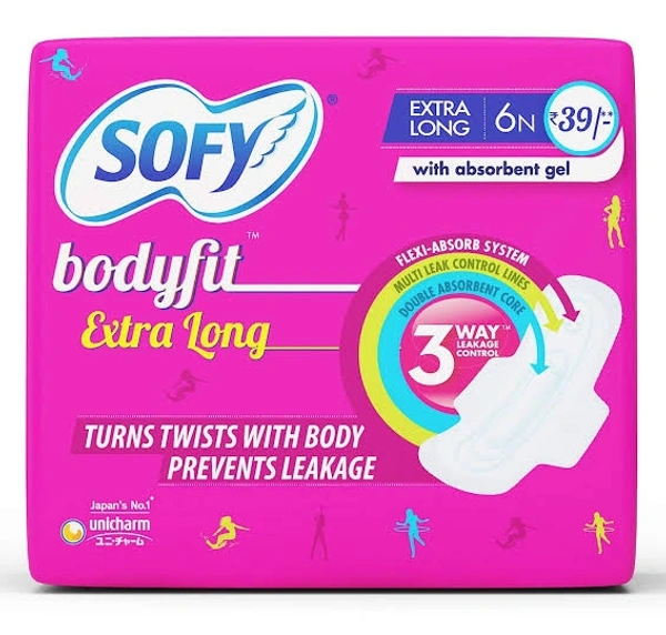 SOFY EXTRA LONG (XL) SANITARY PAD  - 6N
