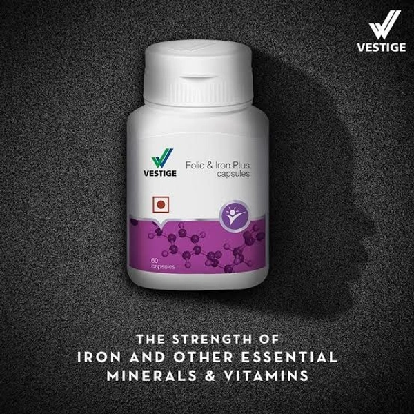VESTIGE IRON PLUS AND FOLIC ACID CAPSULE - 60N