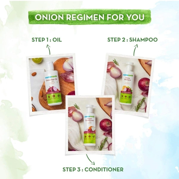 Mamaearth Onion Hair Fall Shampoo for Hair Growth & Hair Fall Control, with Onion Oil & Plant Keratin 250ml - 250ML