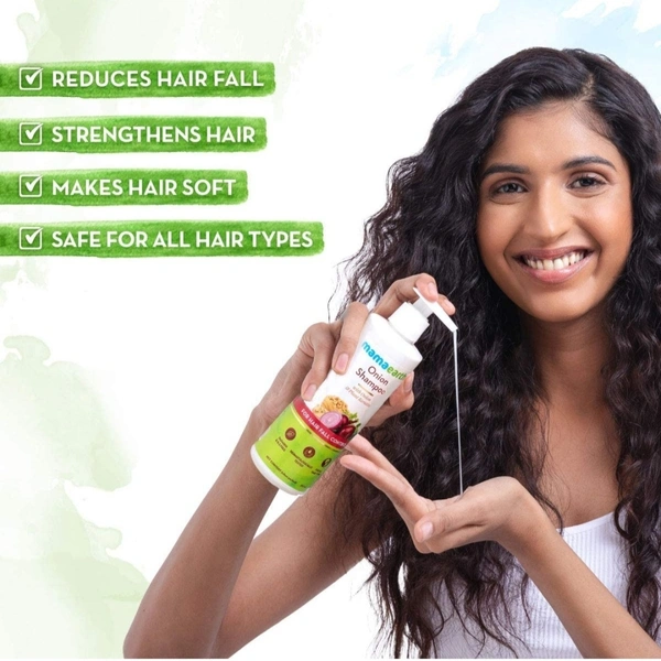 Mamaearth Onion Hair Fall Shampoo for Hair Growth & Hair Fall Control, with Onion Oil & Plant Keratin 250ml - 250ML