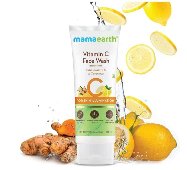 Mamaearth Vitamin C Face Wash with Vitamin C and Turmeric for Skin Illumination - 100ml - 100ML