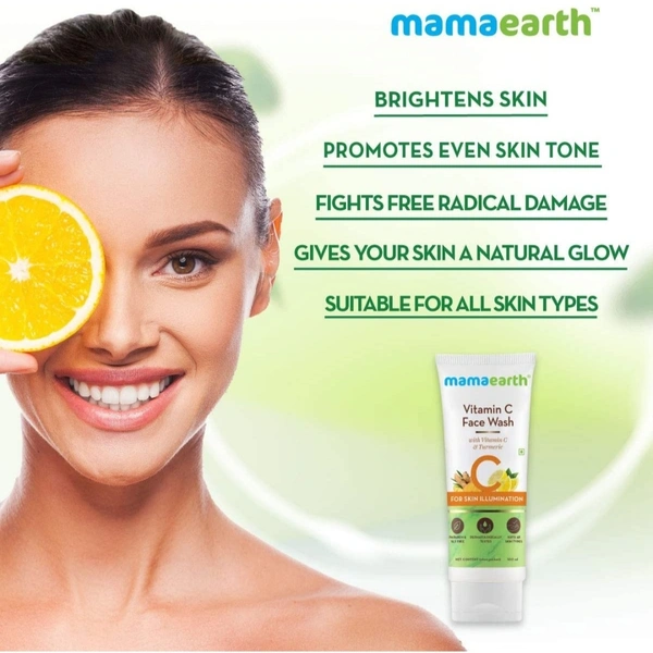 Mamaearth Vitamin C Face Wash with Vitamin C and Turmeric for Skin Illumination - 100ml - 100ML