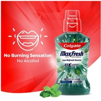 Colgate MaxFresh Plax Antibacterial Mouthwash, 500ml, Fresh Mint, 24/7 Fresh Breath, 10X longer cooling  - 01/23, 500ML