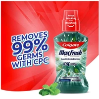 Colgate MaxFresh Plax Antibacterial Mouthwash, 500ml, Fresh Mint, 24/7 Fresh Breath, 10X longer cooling  - 01/23, 500ML