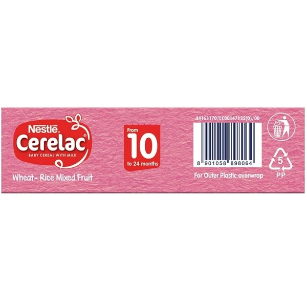 Nestle CERELAC Baby Cereal with Milk, Wheat-Rice Mixed Fruit – From 10 Months - JULY 2022, 300GM
