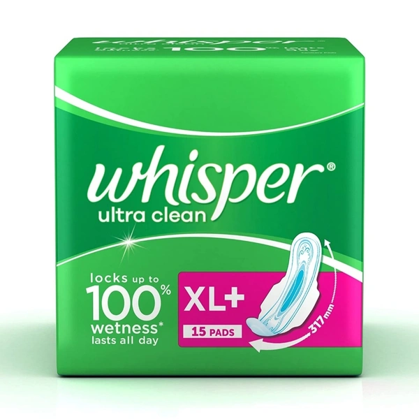 WHISPER ULTRA SANITARY PAD XL WITH WINGS - 15N