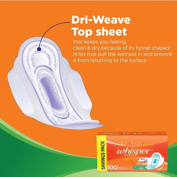 WHISPER CHOICE REGULAR SANITARY PAD  - 20N