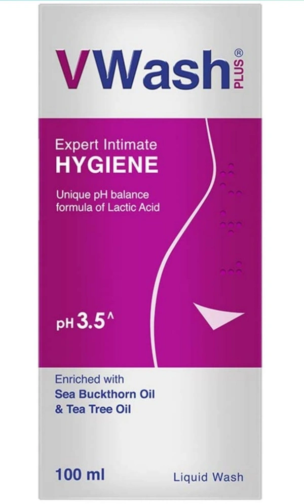 VWash Plus Expert Intimate Hygiene, With Tea Tree Oil, Liquid Wash Prevents Dryness, Itchiness And Irritation, Balances PH, Paraben Free - 100ML, 09/23