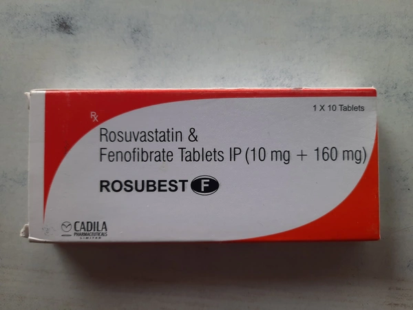 ROSUVASTATIN 10MG + FENOFIBRATE 160MG - 09/2022, 1×10 TABLETS