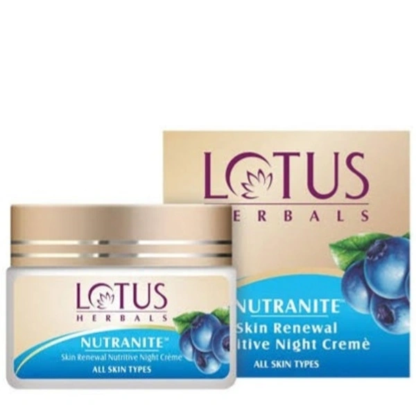 LOTUS HERBAL NUTRANITE SKIN RENEWAL NUTRITIVE NIGHT CREAM ALL SKIN TYPE - 06/2023, 50 GM