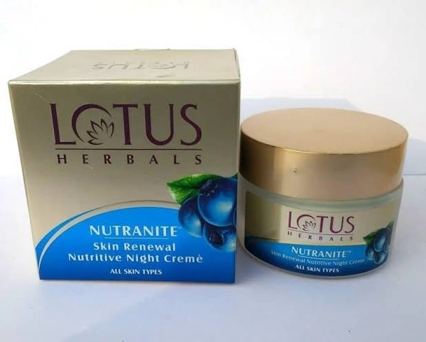 LOTUS HERBAL NUTRANITE SKIN RENEWAL NUTRITIVE NIGHT CREAM ALL SKIN TYPE - 06/2023, 50 GM