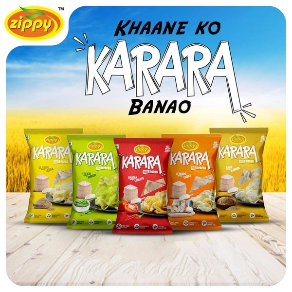 Zippy Karara Rice Papad 100g - Jeera , 100g